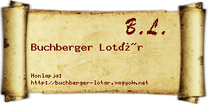 Buchberger Lotár névjegykártya